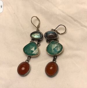 Jes Maharry Multi-Gemstone Dangle Earrings, Handcrafted